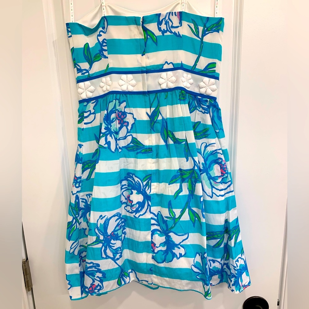 Lilly Pulitzer Langley Dress in Shorely Blue Tossing the Line 0 - Picture 3 of 8